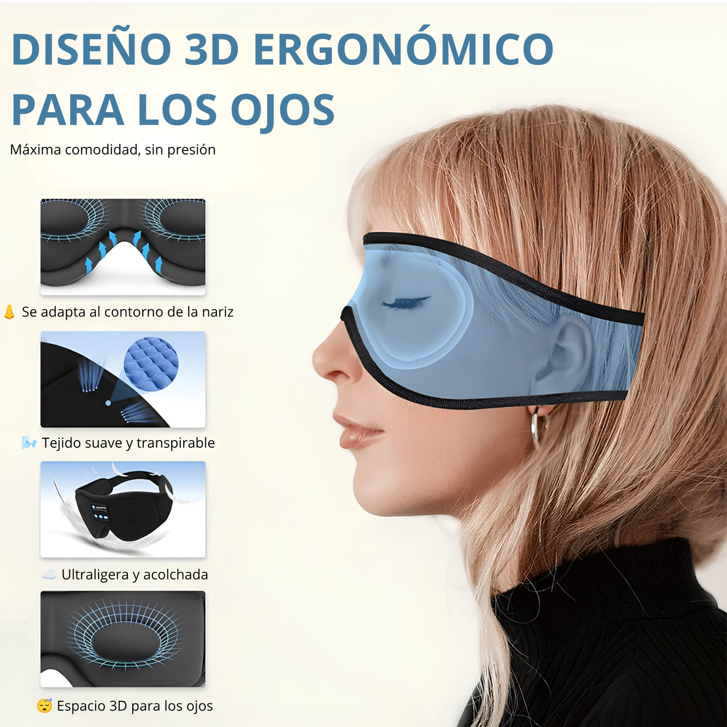 Mascara de sueño 3 en 1